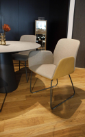 Hülsta - 4er-Set S1000 Stoff 4702 Graubeige Leder 4104 Senf - 4