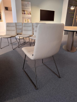 KFF - 6er Set Stuhl Arva Light Leder Belo Horizonte Steingrau 1651 Grau Drahtkufengestell Macadamia M11 Braun - 3