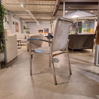 Stern - Set of 8 stacking armchairs Evoee Cover textile silver Frame stainless steel Armrests aluminum anthracite - 3