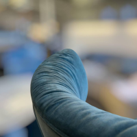 IP Design - Hochlehnsessel Flow Stoff City Velvet CA7832/137 Grau Blau Mit Sternfuß Schwarz Matt - 4