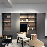 Interlübke - Wohwand Studimo Lack M16 Elephant Grau Rückwand Lack M49 Rosenquarz Rosa Beige Mit TV Und Beleuchtung - 6