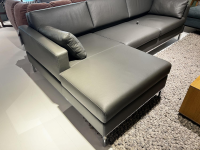 Brühl - Ecksofa Tomo Compact Leder Unit 5423 93 Grau Metalluntergestell Verchromt Glänzend - 5