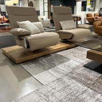 Koinor - Sofa Evino Leder X-Happy Almond Beige Hellbraun Plateau C Echholzfurnier Balkeneiche - 8