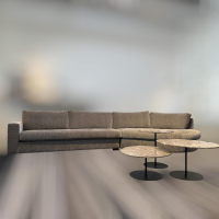 Bielefelder Werkstätten - Sofalandschaft Inspiration Stoff BEN BW1804-323 Beige Braun Holzfuß Standard Schwarz Gebeizt - 9