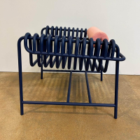 Blockbau - Armlehnstuhl 22 24 Gestell Gebogenes Stahlrohr Kobaltblau Blau Pulverbeschichtet Mit Rückenrolle - 7