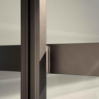 Rimadesio - Kleiderschrank System Zenit Glas Grigio Transparente Grau Struktur Bronzo Bronze Mit Beleuchtung - 2