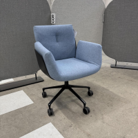 COR - Stuhl Alvo 825 Stoff Tonica 713 Blau Grau 110 Schale Kunststoff Schwarz Gestell Schwarz Pulverbeschichtet Mit Rollen - 3