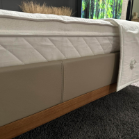 Team 7 - Bett Riletto Nussbaum Naturöl Seiten Leder Kiesel Beige Mit 2 Laden - 2