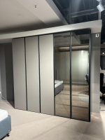 Novamobili - Kleiderschrank Night Collection 2022 Front Lack 331 Visone Matt Korpus 72 Noce Mit Beleuchtung - 5