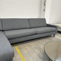 COR - Ecksofa Conseta Stoff 81825 Stahlgrau Grau Schmalfüße Verchromt - 9