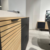 Wöstmann - Sideboard WM 2320 Holz Erle Mattglas Carbon Grau Sockel Carbonfähig - 7