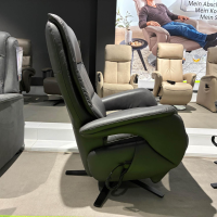 Polsteria - Relaxsessel Relaxa Feeling HV Leder Longlife Evita Anthrazit Sternfuß Edelstahl Schwarz Gebürstet - 4