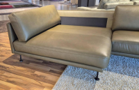 Violetta - Ecksofa Terni Leder 60 Olive Grün Füße Schwarz Pulverbeschichtet - 4