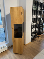 Anrei - Vitrine 750 Asteiche Gebürstet Natur Geölt Mit Glaseinlage Inklusive LED Beleuchtung - 3