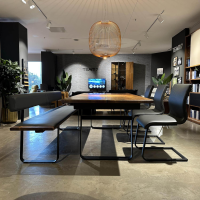 Team 7 - Essgruppe Nox Und Magnum Nussbaum Naturöl Leder 70241 Anthrazit Gestell Schwarz Matt - 11