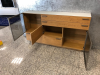 Schröder Franz - Highboard Kitzalm Montana Kernasteiche Natur Gebürstet Akzent Satinglas Snow Grau - 7