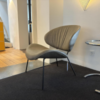 KFF - Sessel Alvaro Lounge Leder Couro 327 taupe Grau Beige Gestell Metall Struktur Schwarz - 3