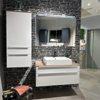 Nobilia - Badezimmer Flash 648 Lacklaminat Alpinweiß Hochglanz Inklusive Waschtisch Und Beleuchtung - 10