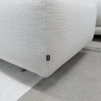 COR - Sofa Moss 74311 Stoff 10120 Greige Grau Beige Füße Verchromt Inklusive Hocker Und Rückenkissen - 2