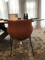 Cattelan Italia - 5er-Set Stuhl Rhonda Rachel Und Miranda Softleder 996 Siena Braun Gestell Bronze Gaufriert - 7
