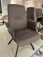Conform - 6er Set Stuhl Freetime Leder Sorrento 2554 64 Taupe Beige Grau Drehgestell Aluminium Schwarz Lackiert - 2