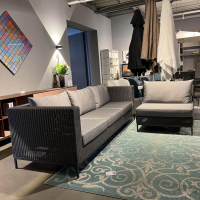 Stern - Corner sofa Fontana Outdoor wickerwork basalt gray cover silk gray frame aluminum - 10