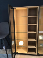 Leicht Küchen - Glashochschrank Vero Korpus Alpineiche Natur Front Glas Inklusive LED Beleuchtung Steuerbar - 4