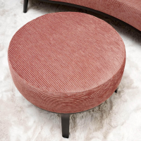 Bielefelder Werkstätten - Sofa Polo Cocktail Stoff JAB Silas 1030 064 Rosa Gestell Esche Schwarz Gebeizt Mit Hocker - 3