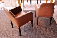 Wittmann - 4er-Set Stuhl Alma Leder Nappa Tobacco Braun Füße Schwarz - 4