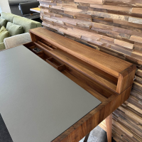 Team 7 - Sekretär Sol Nussbaum Naturöl Leder L1 41757 Mittelgrau Mit Steckdose Und Beleuchtung - 7