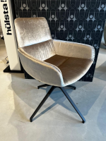 Hülsta - 4er-Set Stuhl H100 Stoff Velour Glänzend Champagner - 4