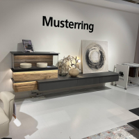 Musterring - Wohnwand Jana Lack Graphit Grau Mit Absetzung Altholz-Eiche inkl. Beleuchtung - 3