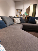 Rolf Benz - Ecksofa Onda Stoff 17.300 Dunkel Schwarz Grau Fuß Massivholz Eiche Schwarz Lackiert Inklusive 9 Bliesen Kissen Und 4 Polsterkissen Ohne Couchtisch - 4