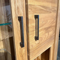 Natura - Vitrine Farmingdale Oberfläche Natur Eiche Geölt GriffeMetall Schwarz - 5