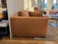 Marac - Sofa Brando 3-Sitzer Leder Anilina Brandy Orange Braun Füße Nickel Schwarz - 5