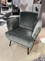 Christine Kröncke - Sessel Nona Stoff Cozy CK2773 Algue 032 Grau Metallfuß Schwarz Pulverbeschichtet - 2