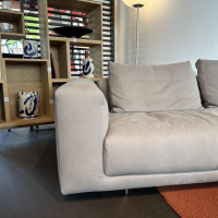COR - Sofa Moss Leder Puro 684 Grigio Grau Füße Metall Verchromt Inklusive Filzgleiter - 2