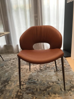 Cattelan Italia - 5er-Set Stuhl Rhonda Rachel Und Miranda Softleder 996 Siena Braun Gestell Bronze Gaufriert - 11