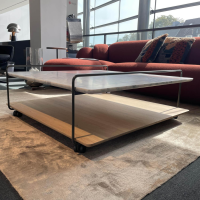 Rolf Benz - Couchtisch 931-542 Carrara Geledert Und Eiche Gestell Glatt Lackiert Matt Umbragrau - 8