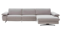 himolla - Ecksofa Comfortmaster Spektra 1487 Stoff Loop 02 Jet Hellgrau Metallkufe Anthrazit Motorisch Verstellbar - 3