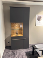 Musterring - Vitrine Aterno Front Und Korpus Schiefergrau Grau Absetzung Eiche Struktur Inklusive LED Beleuchtung - 3