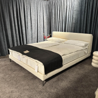 Schramm - Bett Cleo Origins Complete Stoff 4 Andy 2980 White Weiß Füße Metall Mit 2 Matratzen - 2