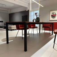 Janua - Ausziehtisch S600 Platte Eiche Geräuchert Natur Geölt Füße RAL 9005 Tiefschwarz Schwarz Pulverbeschichtet Matt - 3