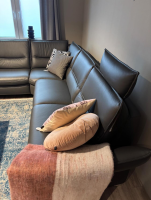 Musterring - Ecksofa MR250 Leder Vivre Anthrazit Füße Metall mit 2 Kopfstützen - 3