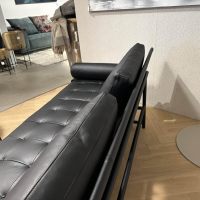 IP Design - Liege Campus de Luxe Leder Galaxy Schwarz Gestell Metall Schwarz Matt Inklusive Nackenrolle - 2