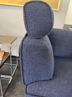 Leolux - Sofa Divan Loya Stoff Robou 17 Midnight Blue Blau Sockel Leder Senseo Eclipse Blau Inkl. Kopfstütze + Armrolle - 5