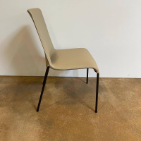 Walter Knoll - Stuhl Liz 1302 Leder Ascot Pearl Beige Gestell Bronze Schwarz Matt Mit Filzgleitern - 2
