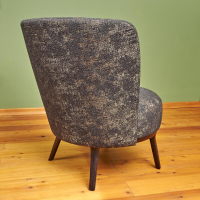 Bielefelder Werkstätten - Sessel Polo Cocktail Stoff JAB Citrin Grau Gold Gestell Esche Schwarz Gebeizt - 6