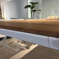 B&B Italia - Outdoor Essgruppe Mirto Teakholz Gebürstet Stoff Sige Weiß Natur Gestell Weiß Lackiert - 3