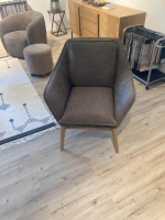 Natura - Sessel Karasu Posh Stoff 2 Catch Me 04 Grau Braun Gestell Massivholz - 3